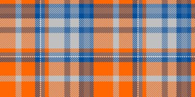 Canlı turuncu, mavi ve gri ekose desenli. Tekstil tasarımları, sahte temalı projeler ya da çalışmalarına biraz kırsal cazibe katmak için mükemmel..