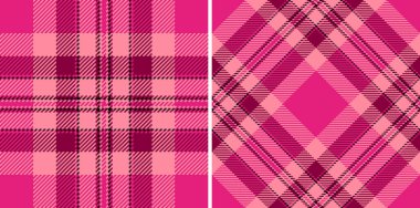 Moda, tekstil ve web tasarımı için mükemmel iki canlı pembe ekose desen..