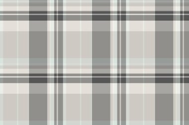 Bayan tekstil kontrol vektörü, 60 'ların kumaşı pürüzsüz. Gri ve beyaz renk paletinde İspanyol ekose arkaplan deseni.