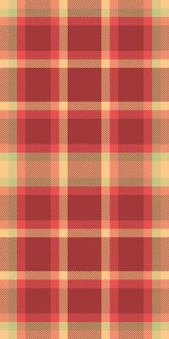 Arka plan kumaş kumaşı alın, şebeke vektör ekoseli. Kırmızı ve turuncu renk paleti ile seremoni tartsız doku kontrolü.