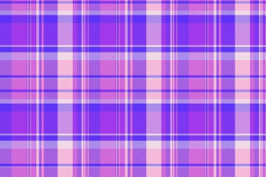 Rastgele ekose kumaş, çapraz kontrolsüz vektör. Çivit ve mor renk paletinde halı arkaplan desenli tekstil.
