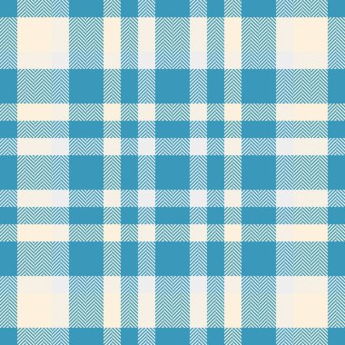 Açık mavi ve krem rengi klasik ekose desenli. Sıcak, rahatlatıcı ve davetkar. Kumaş, iç mekan ya da arka planlar için tekstil tasarımı. Çok yönlü ve şık..