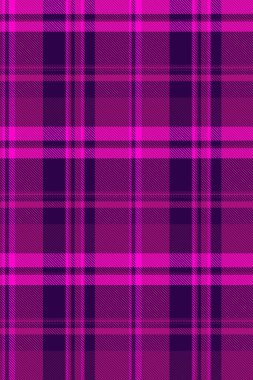 Eğilimli tekstil kusursuz, derin vektör tartan kontrolü. Pembe ve koyu renk paletinde İtalyan arkaplan dokusu ekose kumaşı.