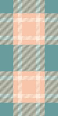 60 'ların dikişsiz kumaş dokusu, Hint desenli tartan arka planı. İlham tekstil kontrol vektör ekoseli mavi ve turuncu renk paleti.