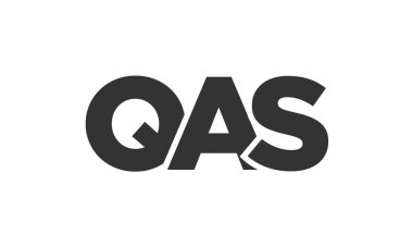 Güçlü ve modern kalın metinlerle QAS logo tasarım şablonu. Basit ve minimal tipografi içeren ilk tabanlı vektör logosu. Modayı takip eden şirket kimliği markalar için ideal..