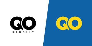 Son moda Q ve O harfi, QO logo tasarım şablonu. Şirket kimliği için asgari monogram tabanlı logotype.