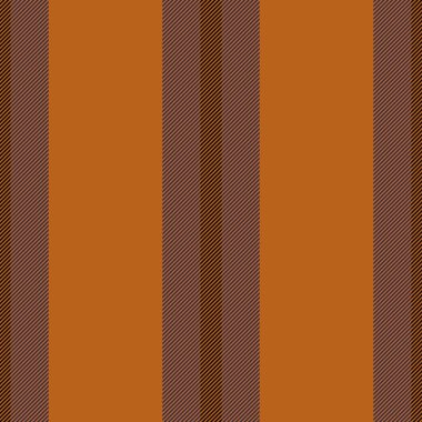 Pop vektör tekstil arka planı, piknik çizgileri kumaşı. Liscount dokusu turuncu ve mavi renk paletinde dikey.