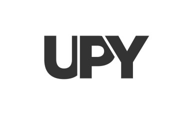 Güçlü ve modern kalın metinli UPY logo tasarım şablonu. Basit ve minimal tipografi içeren ilk tabanlı vektör logosu. Modayı takip eden şirket kimliği markalar için ideal..