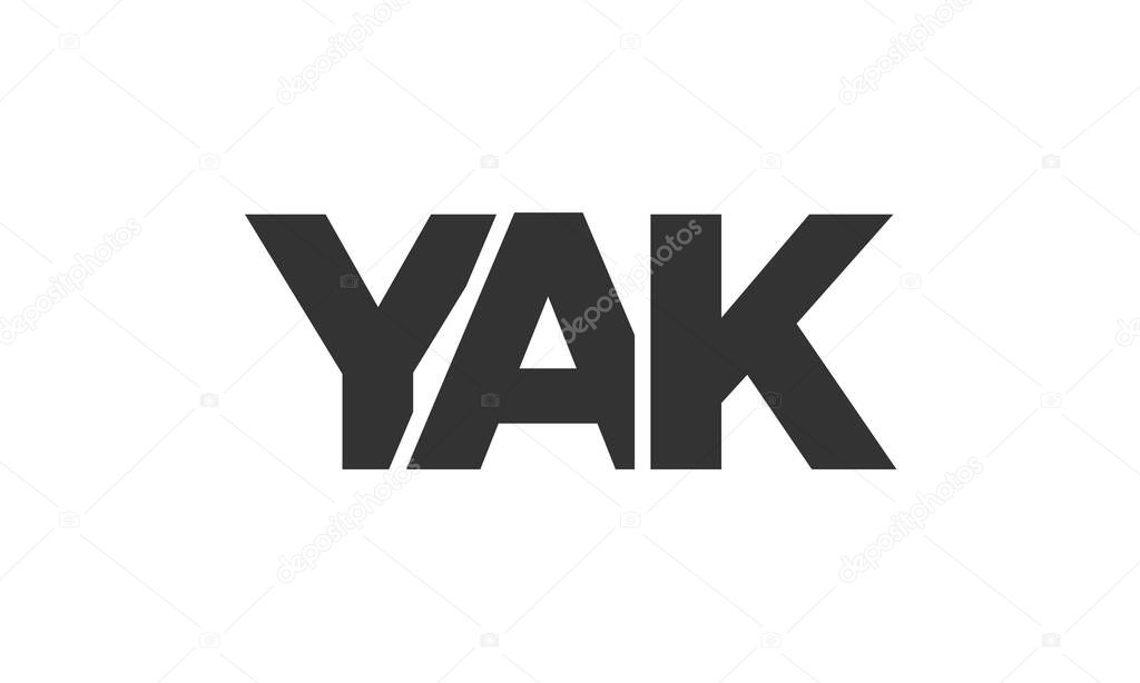 YAK logo design template with strong and modern bold text. Initial based vector logotype featuring simple and minimal typography. Trendy company identity ideal for businesses brand presence.