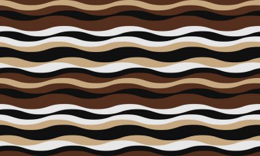 Toprak tonlardaki soyut dalgalı çizgiler tekstil tasarımı, web sitesi arkaplanı veya ambalaj için kusursuz bir desen oluşturur..