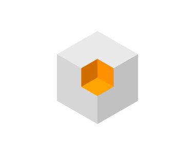 Enerjik bir iç çekirdeğe sahip soyut izometrik küp. Potansiyeli, yeniliği ya da gizli değeri temsil eder. Teknoloji, iş ve tasarım kavramları için ideal.