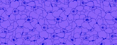 Canlı mor çiçek deseni. Biçimlendirilmiş çiçeklerin kusursuz bir tasarımı, tekstil baskıları, duvar kağıtları veya web sayfaları için mükemmel..