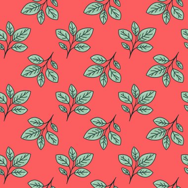 Canlı mercan arka planı, tekerrür eden bir desen ile süslenmiş..