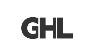 Güçlü ve modern kalın metinli GHL logo tasarım şablonu. Basit ve minimal tipografi içeren ilk tabanlı vektör logosu. Modayı takip eden şirket kimliği markalar için ideal..