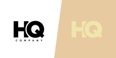Moda harfi H ve Q, karargah logo tasarım şablonu. Şirket kimliği için asgari monogram tabanlı logotype.
