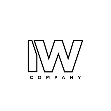 Moda harfi I ve W, IW logo tasarım şablonu. Şirket kimliği için asgari monogram tabanlı logotype.