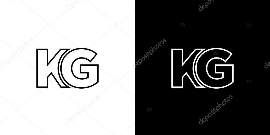 Trendy letter K and G, KG logo design template. Minimal monogram initial based logotype for company identity.
