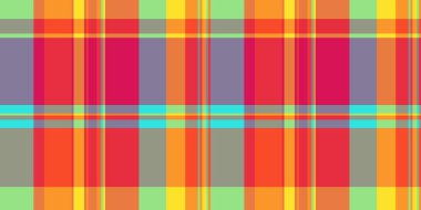 Kadınlık kusursuz ekoseli kumaş, kolaj taraması. Mobilya kumaşı turuncu ve kırmızı renk paletinde tartan doku vektörü.