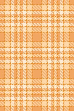 Ergen arka plan vektörü pürüzsüz, dergi kumaş desenli tekstil. Kanepe, ekose desenli turuncu ve kumlu kahverengi renk paletini kontrol et..