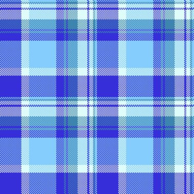 Canlı mavi ekose desenli. Tekstil tasarımları, web sitesi geçmişi veya moda projeleri için mükemmel.