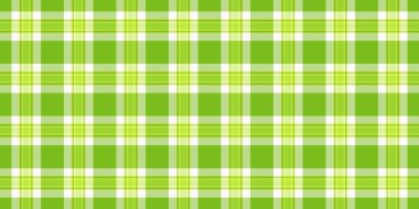 Asimetrik dikişsiz ekoseli kumaş, üst vektör tekstil tartan. Yeşil ve kireç rengi paletinde beceri denetimi motifi.