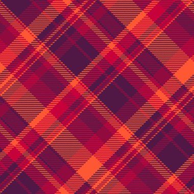 Canlı kırmızı ve turuncu köşeli ekose desen. Sonbahar tasarımları, tekstil baskıları, moda ve web sitesi geçmişi için mükemmel. Bu kalın, geometrik doku sıcaklığı ve enerjiyi çağrıştırıyor..