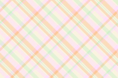 Model doku kumaş taşıyıcısı, desenli ekoseli kumaş göster. Kürksüz tartan arkaplanını açık ve bej renk paletinde kontrol et.