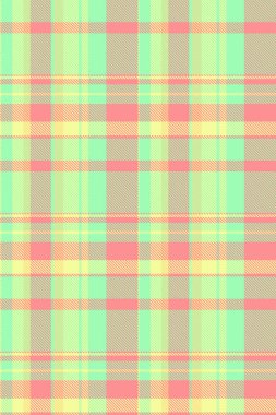 Çağdaş ekoseli, kusursuz vektör dokusu tekstili. Yeşil ve kırmızı renk paletinde rahat kumaş arkaplan deseni.