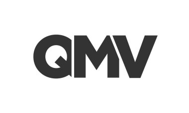 QMV logo tasarım şablonu güçlü ve modern kalın metin ile. Basit ve minimal tipografi içeren ilk tabanlı vektör logosu. Modayı takip eden şirket kimliği markalar için ideal..
