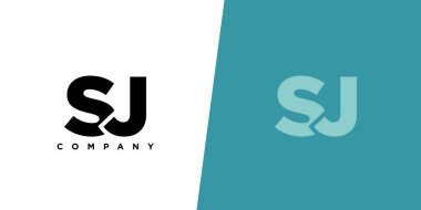 S ve J harfleri, SJ logo tasarım şablonu. Şirket kimliği için asgari monogram tabanlı logotype.