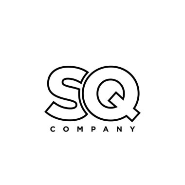 S ve Q harfleri, SQ logo tasarım şablonu. Şirket kimliği için asgari monogram tabanlı logotype.