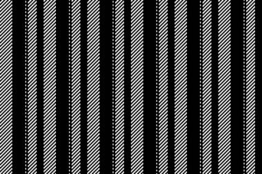 Tekstil dokusu vektörü, fayans deseni, pürüzsüz arkaplan. Pebsite kumaş çizgileri dikey çizgi siyah ve beyaz renk paleti.
