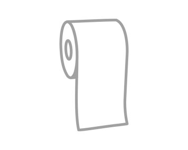 Tuvalet kağıdı rulosunun basit, minimalist sanat çizgisi çizimi. Hijyen, temizlik ya da banyo tasarımları için mükemmel..