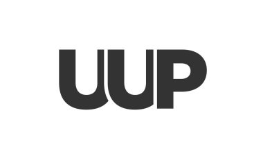 UUP logo tasarım şablonu güçlü ve modern kalın metinlerle. Basit ve minimal tipografi içeren ilk tabanlı vektör logosu. Modayı takip eden şirket kimliği markalar için ideal..