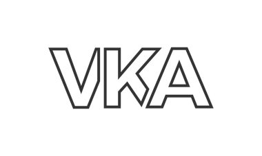 Güçlü ve modern kalın metinli VKA logo tasarım şablonu. Basit ve minimal tipografi içeren ilk tabanlı vektör logosu. Modayı takip eden şirket kimliği markalar için ideal..