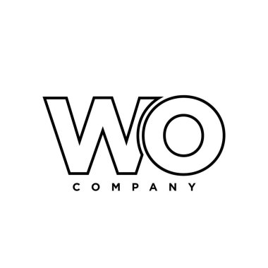 Moda harfi W ve O, WO logo tasarım şablonu. Şirket kimliği için asgari monogram tabanlı logotype.