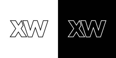Moda harfi X ve W, XW logo tasarım şablonu. Şirket kimliği için asgari monogram tabanlı logotype.