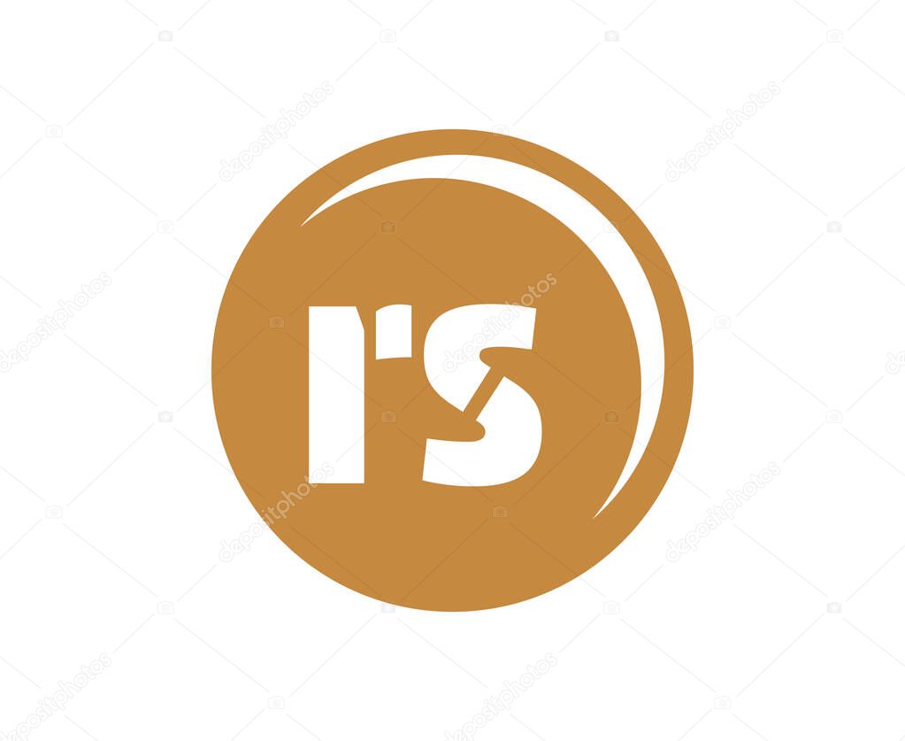 RS sport emblem or team logotype. Ball logo with a combination of Initial letter R and S for balls shop, sports company, training, club badge. Vector illustration.