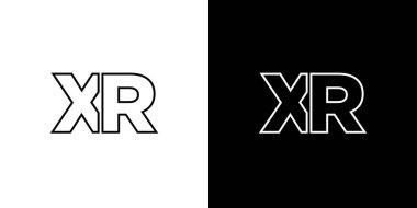 Moda harfi X ve R, XR logo tasarım şablonu. Şirket kimliği için asgari monogram tabanlı logotype.