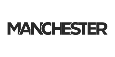 Birleşik Krallık dizaynında Manchester şehrinde, beyaz arkaplan üzerine modern yazı tipi ile kalın bir tipografi içeren geometrik bir stil vektör illüstrasyonu yer almaktadır..