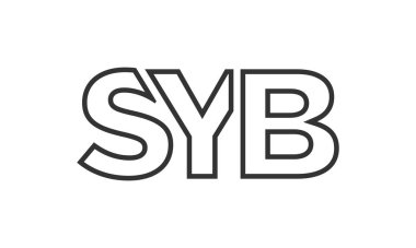 SYB logo tasarım şablonu güçlü ve modern kalın metinlerle. Basit ve minimal tipografi içeren ilk tabanlı vektör logosu. Modayı takip eden şirket kimliği markalar için ideal..