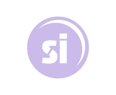SI spor amblemi ya da takım logoti. Top dükkanı, spor şirketi, eğitim ve kulüp rozeti için S harfinin baş harfi ve ben kombinasyonlu top logosu. Vektör illüstrasyonu.