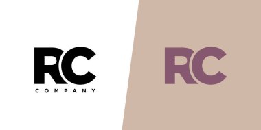 Moda harfi R ve C, RC logo tasarım şablonu. Şirket kimliği için asgari monogram tabanlı logotype.