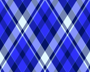 Argyle geometrik eşkenar dörtgenin kusursuz deseni. Harlequin duvar kağıdı tasarımını kontrol et. Web geçmişi için klasik elmas şekilli tekstil malzemesi, baskı kumaşı, kazak, ambalaj kağıdı, hediye kartı, davetiye.