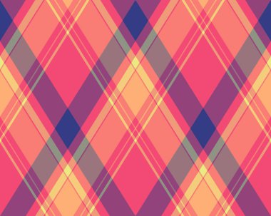 Argyle geometrik eşkenar dörtgenin kusursuz deseni. Harlequin duvar kağıdı tasarımını kontrol et. Web geçmişi için klasik elmas şekilli tekstil malzemesi, baskı kumaşı, kazak, ambalaj kağıdı, hediye kartı, davetiye.