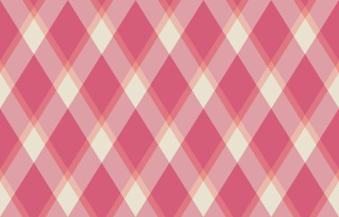 Zarif pembe ve krem köşeli ekose desenli. Tekstil tasarımı, arka plan veya web sitesi dokuları için mükemmel.