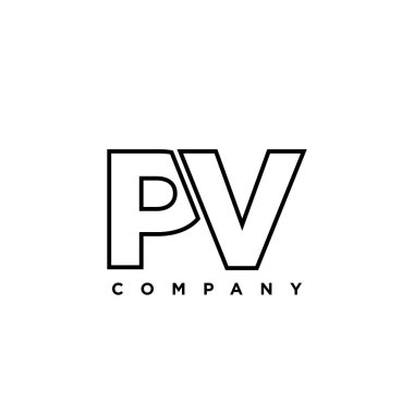 Moda harfi P ve V, PV logo tasarım şablonu. Şirket kimliği için asgari monogram tabanlı logotype.