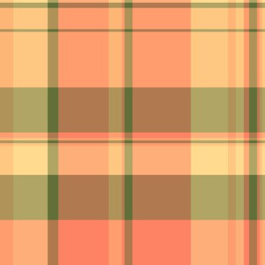 Yumuşak vektör dokusu pürüzsüz, oryantal arka plan tekstil deseni. Kolaj tartan kumaş ekoseli turuncu ve kehribar renk paletini kontrol et.