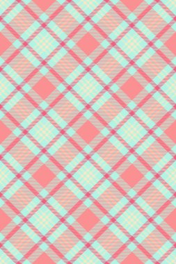 Koltuk tekstil kontrolü, çocuk arkaplan dokusu tartan. Giysi vektörü kumaş ekoseli kırmızı ve açık renk paletinde pürüzsüz.