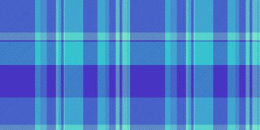 Ekose kumaş kumaş, soluk desenli arkaplan tartanı. Cyan ve indigo renk paletinde çift vektör dokusunu kontrol et.